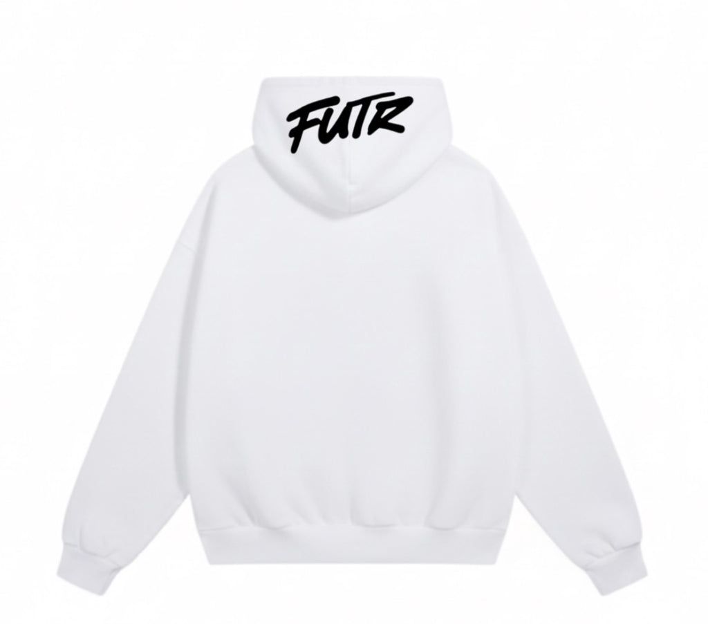 Conjunto Moletom Future Legacy branco (logo principal no capuz