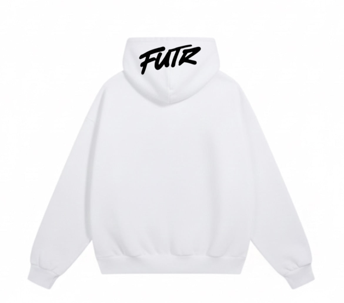 Conjunto Moletom Future Legacy branco (logo principal no capuz