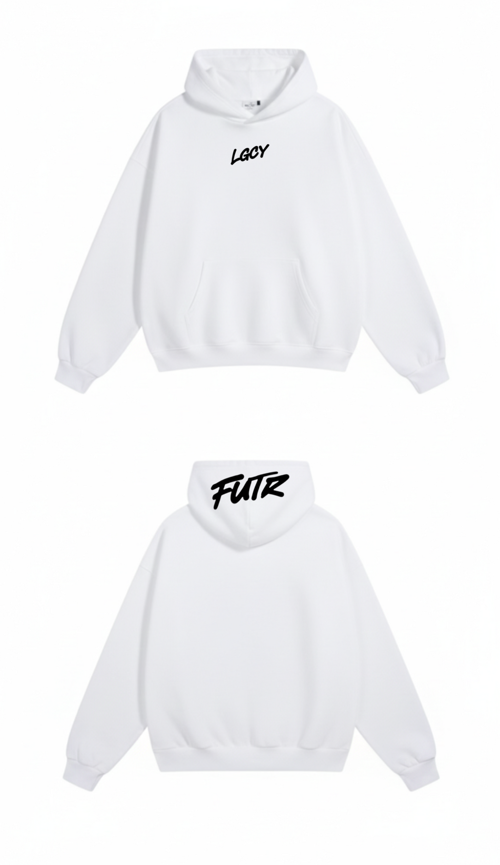 Moletom Future Legacy Branco (Logo Principal no capuz)