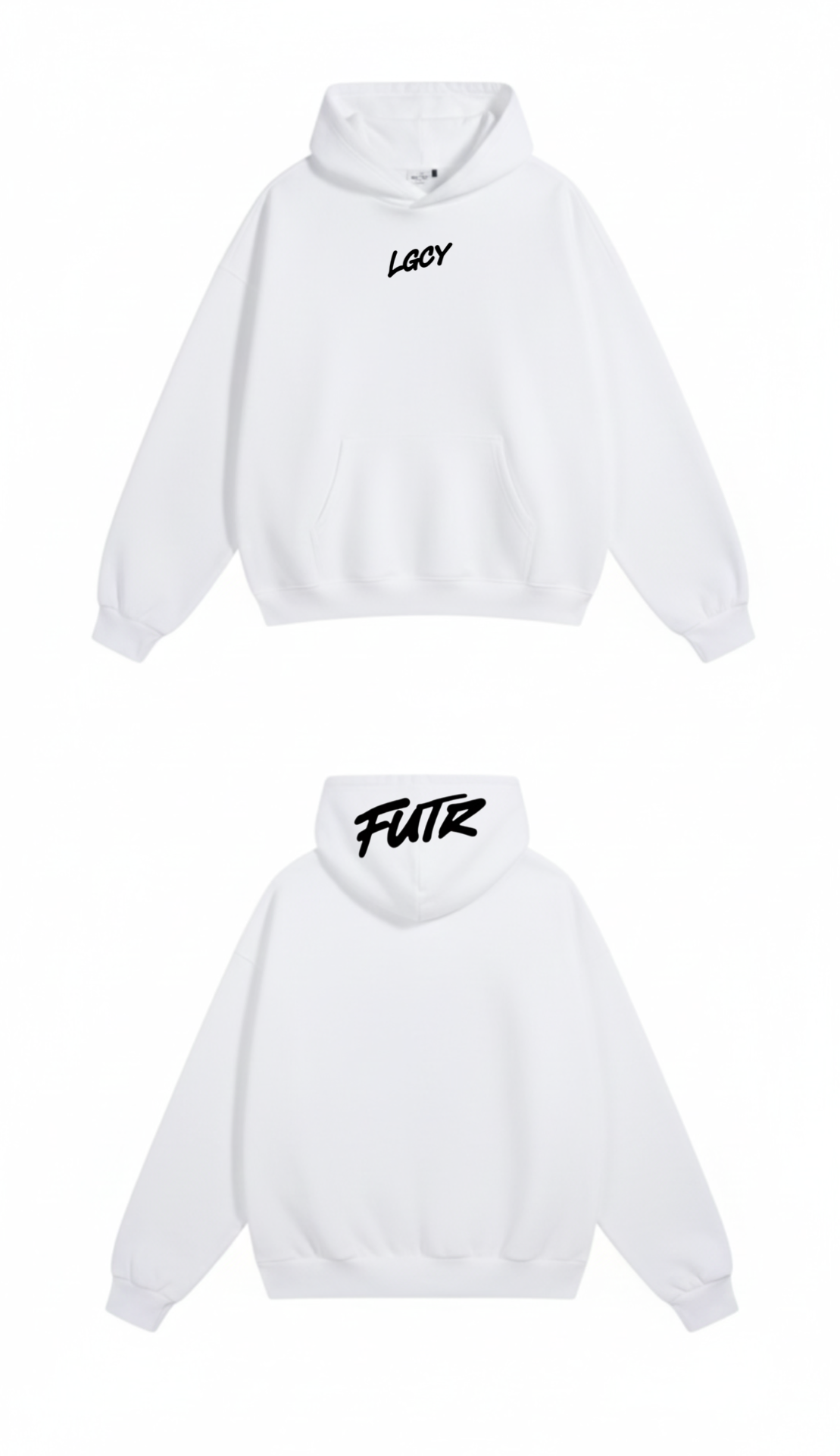 Moletom Future Legacy Branco (Logo Principal no capuz)