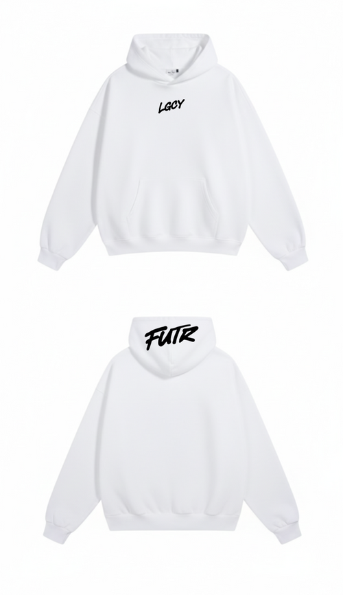 Moletom Future Legacy Branco (Logo Principal no capuz)