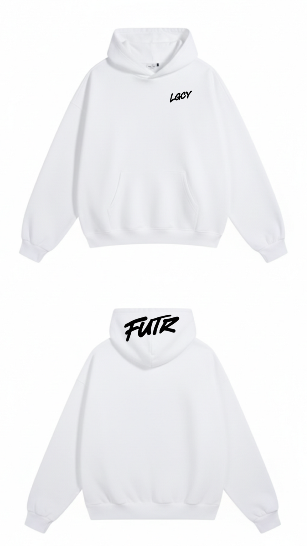 Moletom Future Legacy Branco (Logo Principal no capuz)