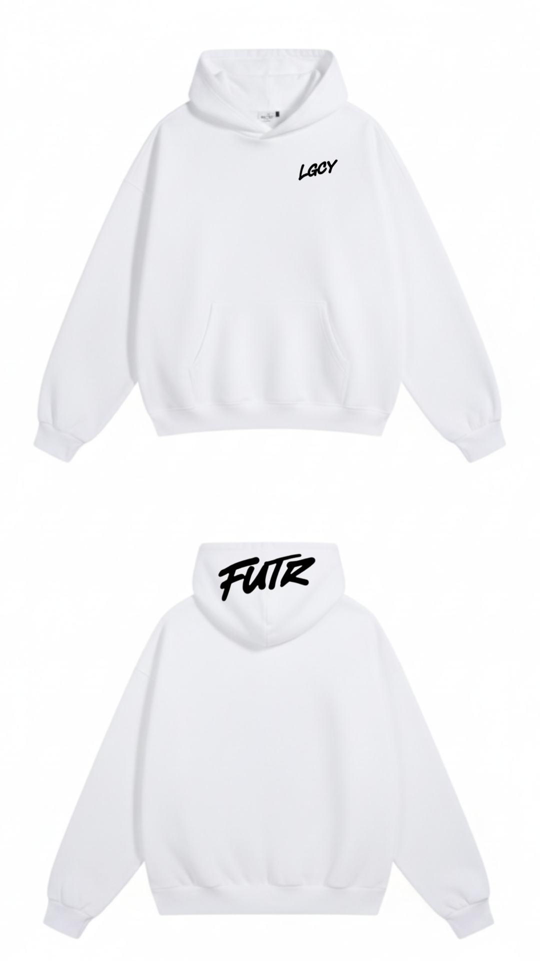 Moletom Future Legacy Branco (Logo Principal no capuz)